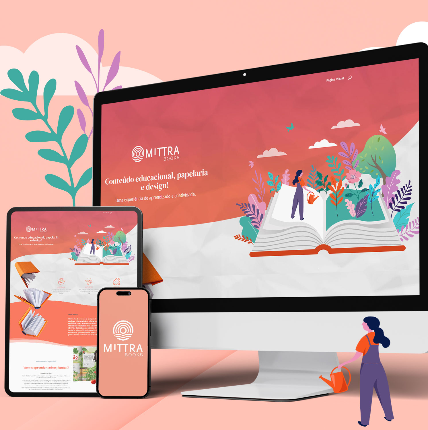 Mittra books Website e logo para editora