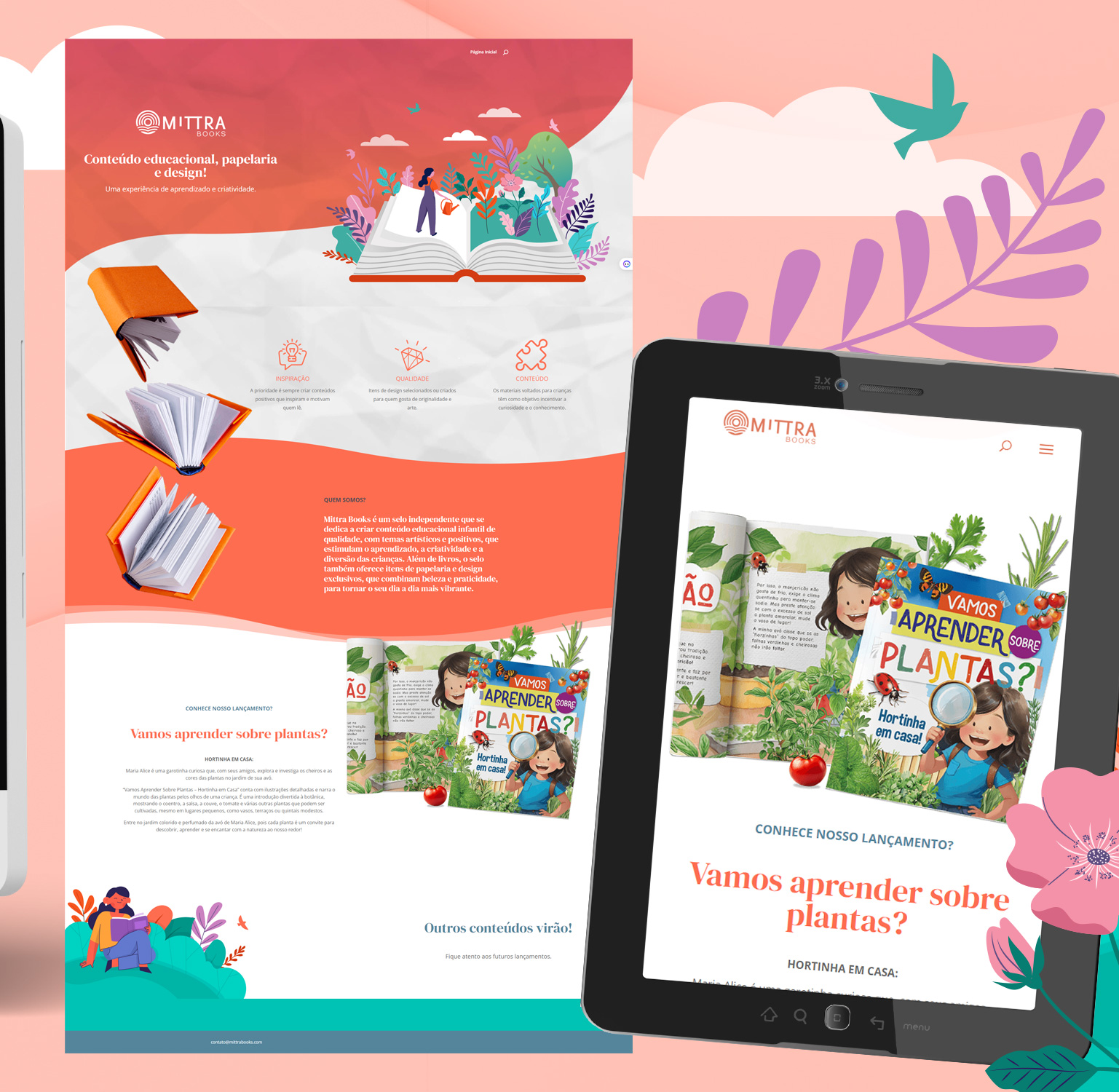 Mittra books Website e logo para editora