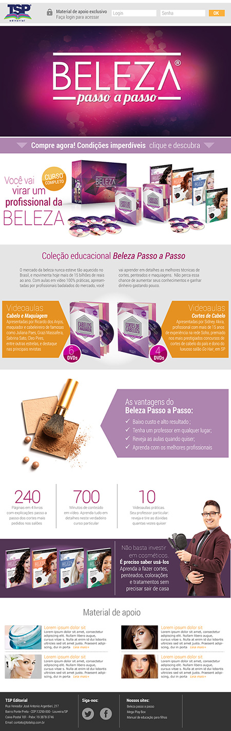 Layout completo do site Layout completo do site