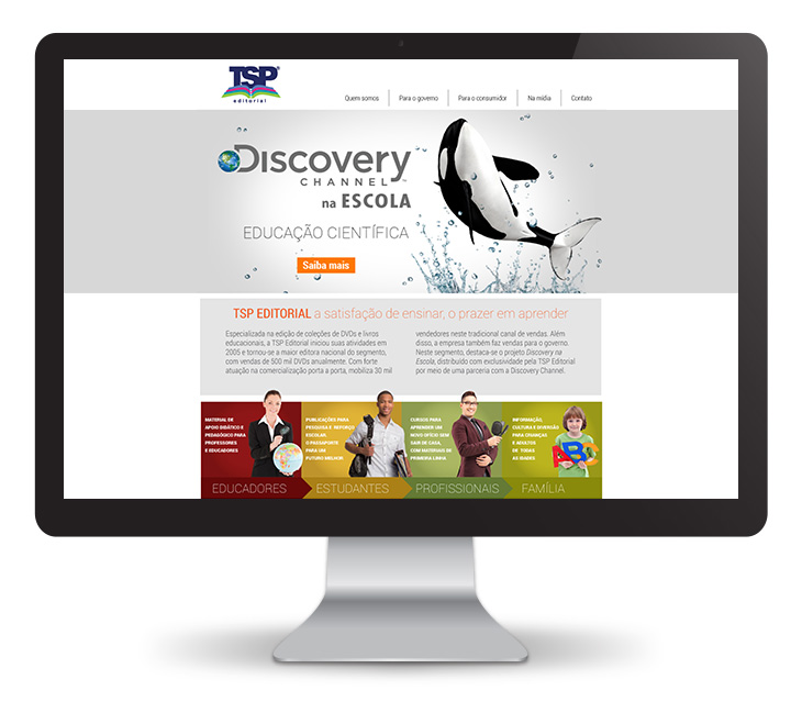 Layout e banners - Desktop Layout para site editora TSP - Desktop