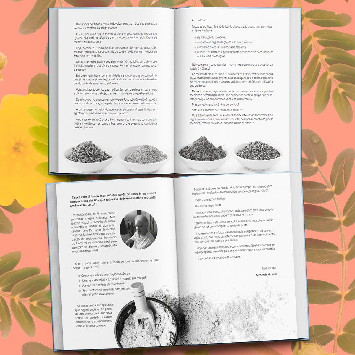 Projeto interno livro Projeto gráfico Livro Ervas