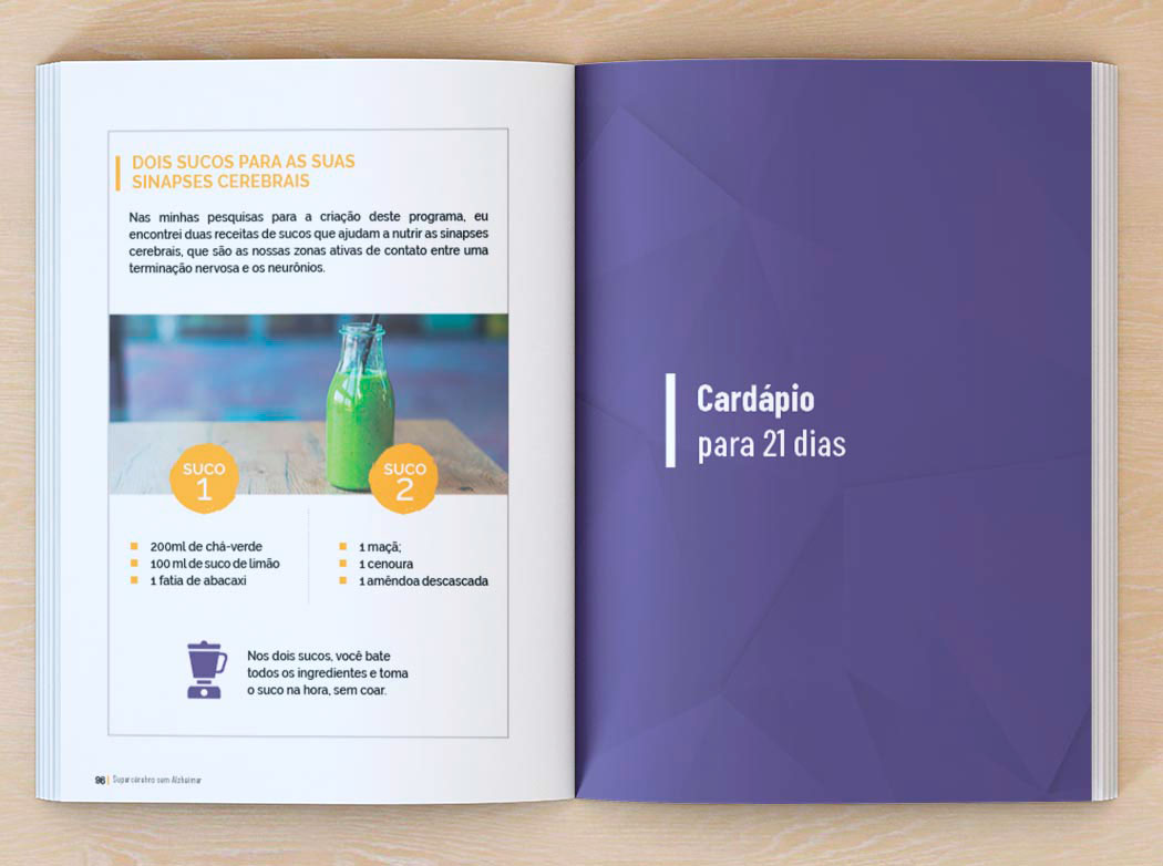 Projeto interno livro Projeto gráfico Super Cérebro sem Alzheimer