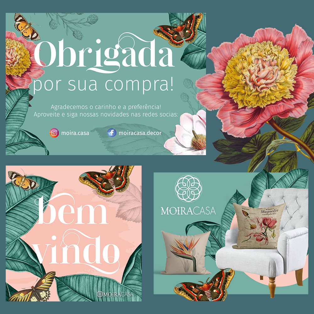 Decoração e Produtos para casa Post Instagram e Material de apoio