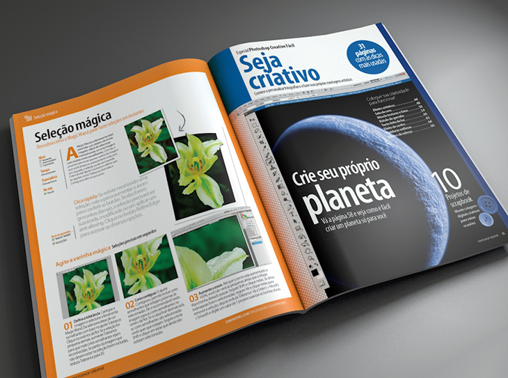 Diagramação interna Diagramação interna da revista Photoshop Creative Especial 1