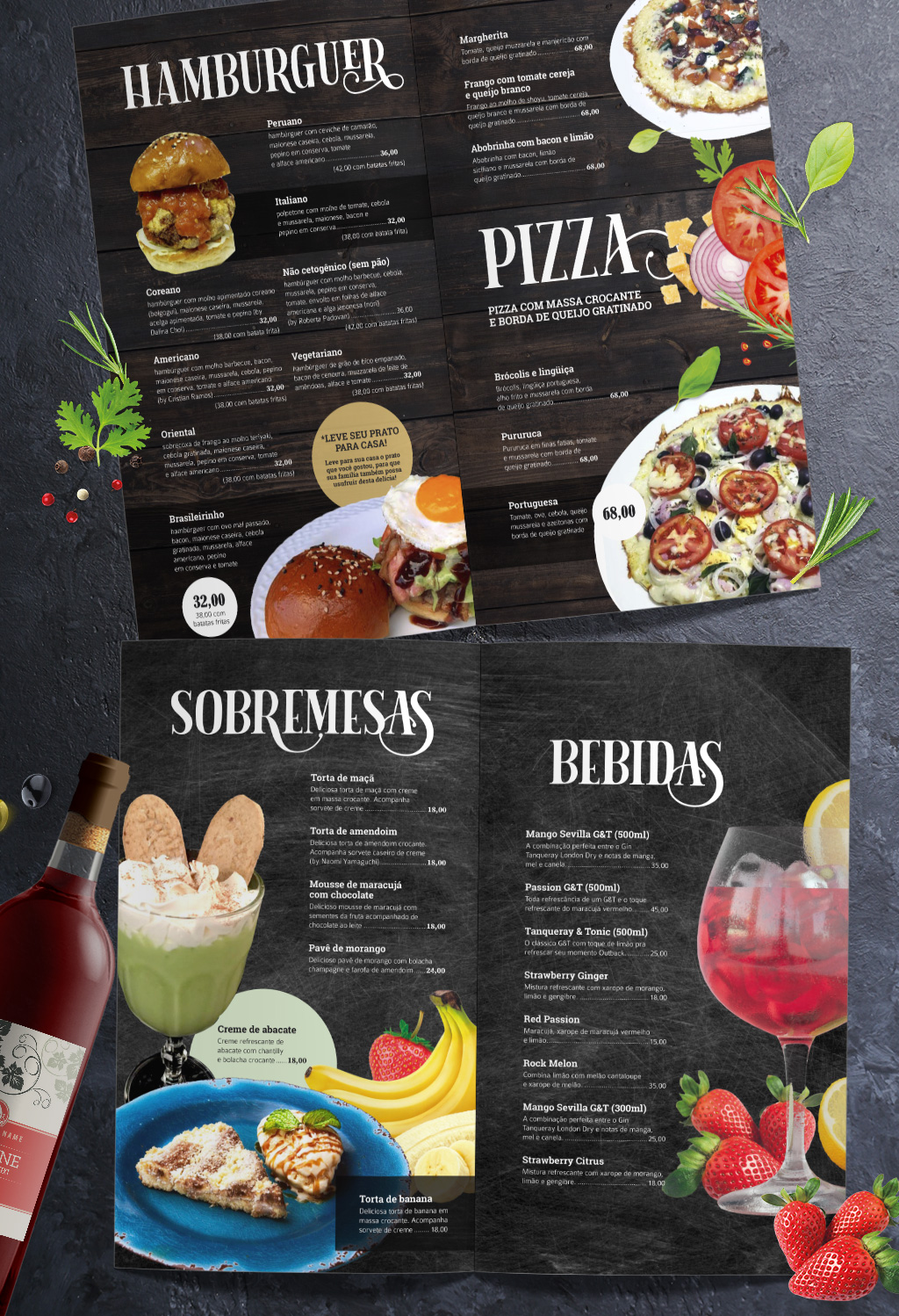 Design de cardápio Cardápio para Restaurante e Hamburgueria